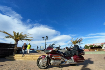 Олимпийский парк на круизном мотоцикле