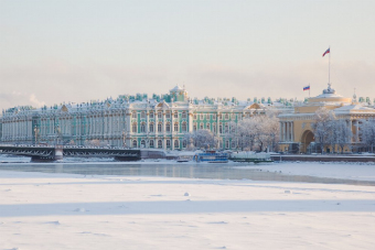 Зимний Петербург: Катание на воздушной подушке