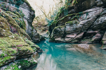 Три курорта Красной Поляны — закат в горах
